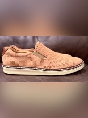 Men's Perforated Slip-On Loafers in Tan